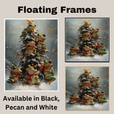 Christmas Frogs Canvas Wall Art featuring Cute Tree Frogs in a Snowy Tree with Star and Ornaments Cozy Holiday Animal Print for Winter Home Décor on Ready to Hang 1.5" Thick Canvas Wrap, Floating Framed Canvas, Flat Rolled Canvas