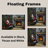 Fireside Magic of Christmas Santa Claus in a Rocking Chair on Ready to Hang 1.5" Thick Canvas Wrap, Floating Framed Canvas, Flat Rolled Canvas