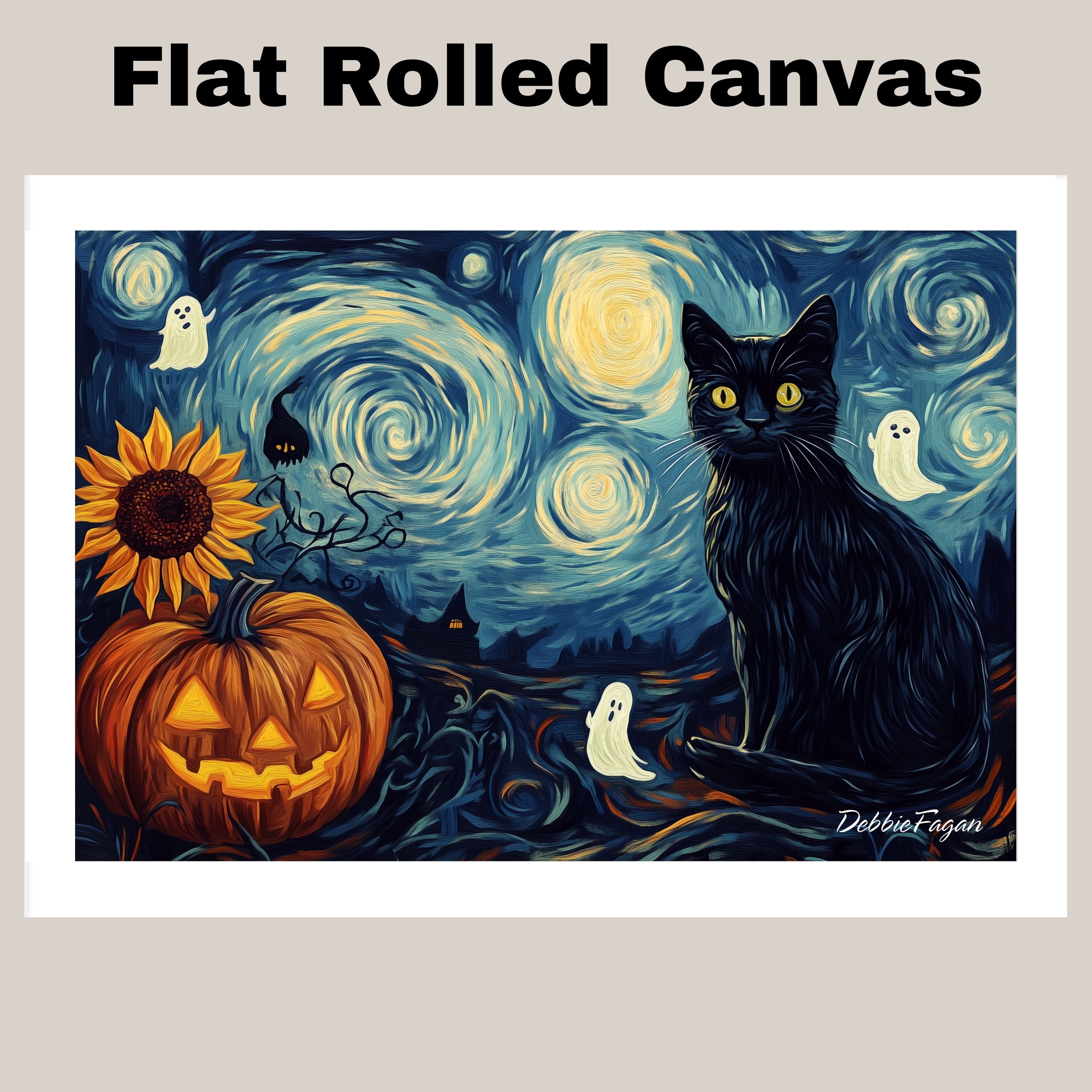 Van Gogh Halloween Art – Ghosts, Cat Pumpkin Wall Decor Canvas