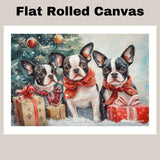 Frenchie Winter Wonderland - French Bulldogs Playing in Snow Canvas