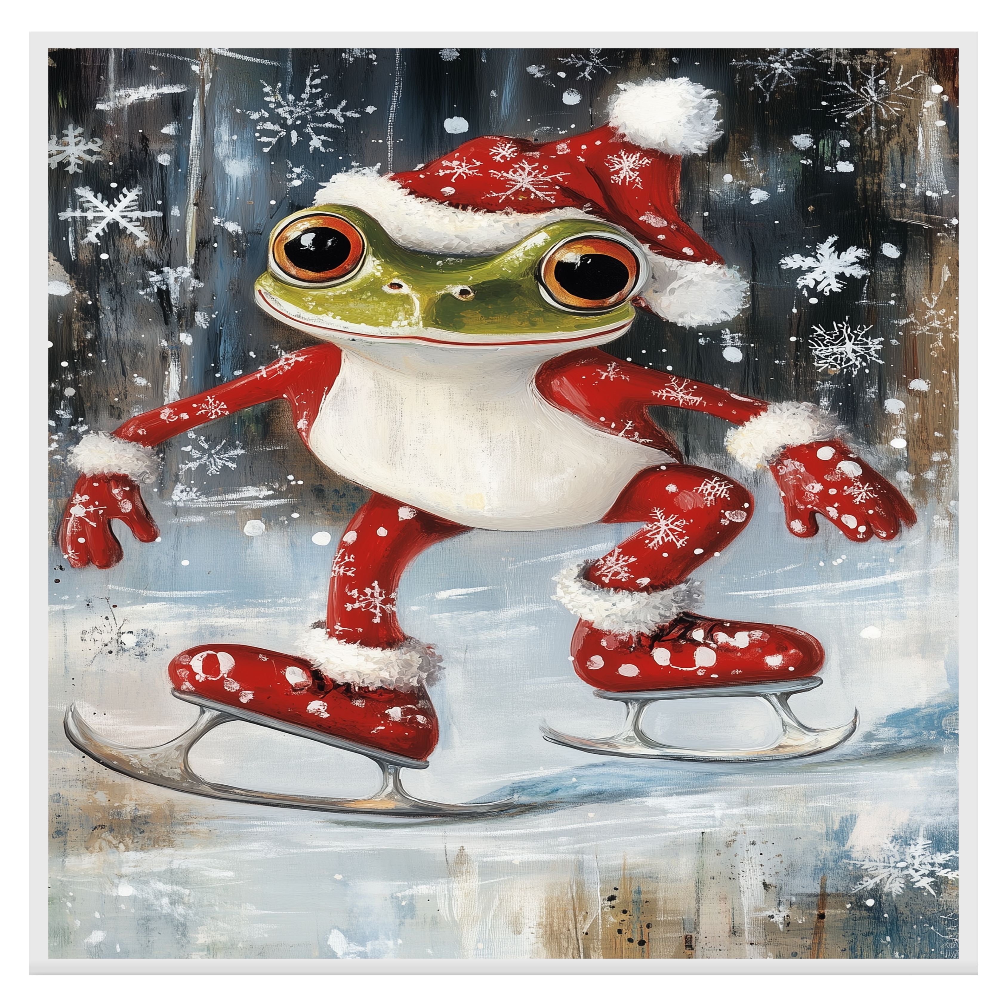 Whimsical Christmas Frog Ice Skating in Festive Red Outfit Cute Winter Animal Wall Art for Holiday Decor, Nursery, Kids Room, or Christmas Gift for ... Whimsical Christmas Frog Ice Skating in Festive Red Outfit Cute Winter Animal Wall Art for Holiday Decor, Nursery, Kids Room, or Christmas Gift for ...