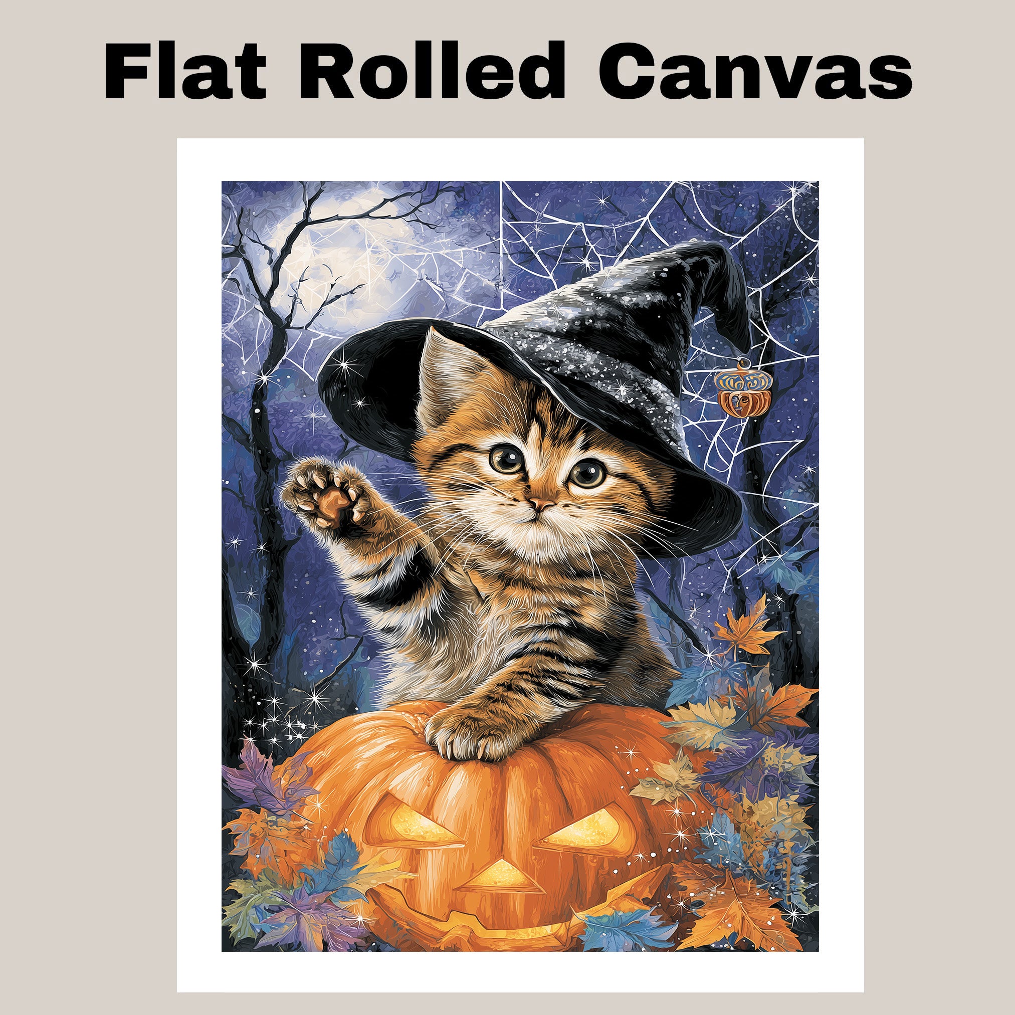 Halloween Halloween Gifts for Home Décor Bengal Cat Wall Art for Spooky Fall Decorations for Indoor Party on Ready to Hang 1.5" Thick Canvas Wrap, Floating Framed Canvas, Flat Rolled Canvas