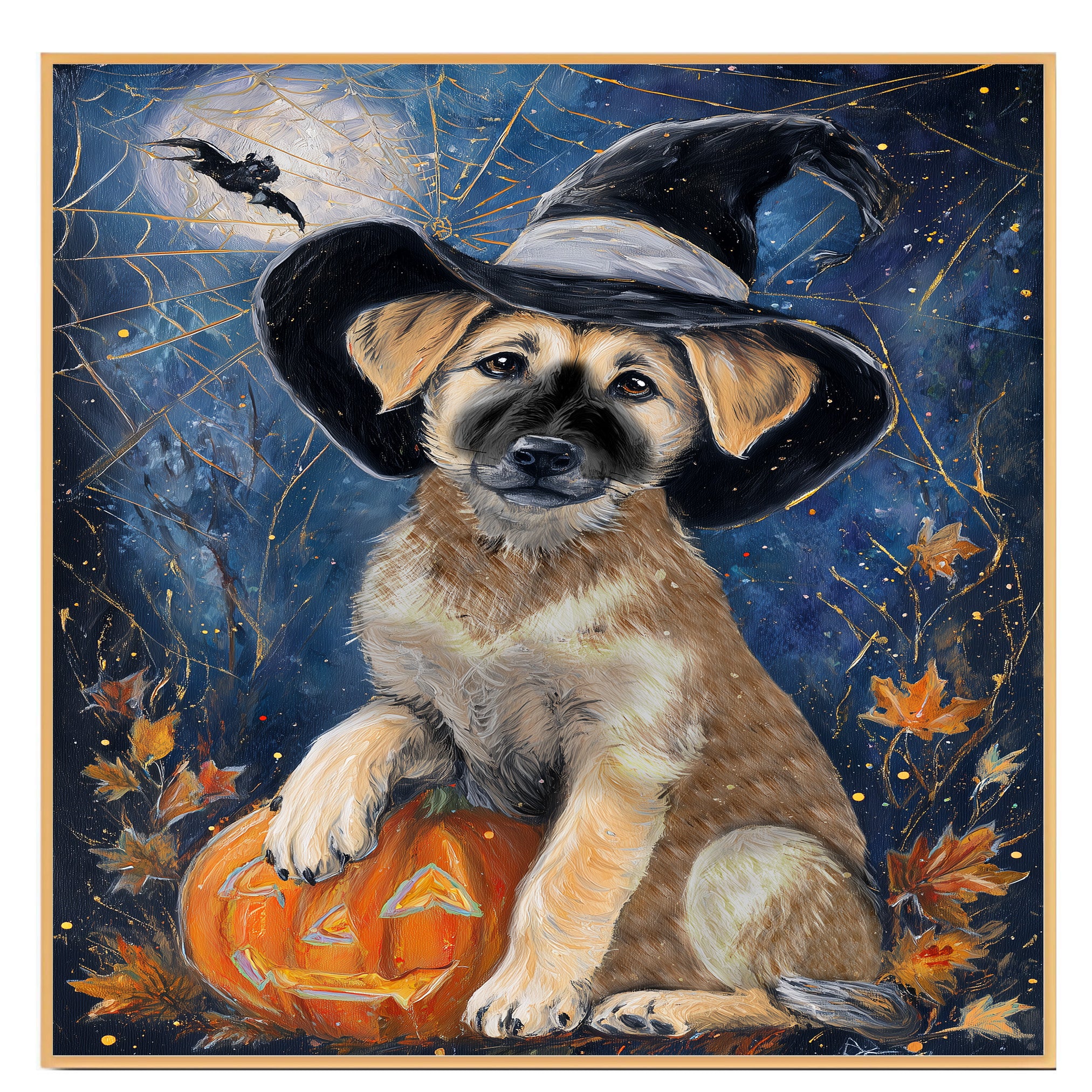 Anatolian Shepherd Dog Wall Art for Pet Mom's Farmhouse Falls Decorations Gift for Autumn Halloween Artwork on Ready to Hang 1.5" Thick Canvas Wrap, Floating Framed Canvas, Flat Rolled Canvas