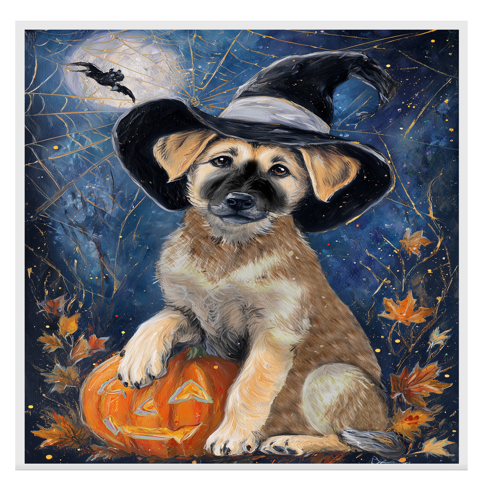 Anatolian Shepherd Dog Wall Art for Pet Mom's Farmhouse Falls Decorations Gift for Autumn Halloween Artwork on Ready to Hang 1.5" Thick Canvas Wrap, Floating Framed Canvas, Flat Rolled Canvas