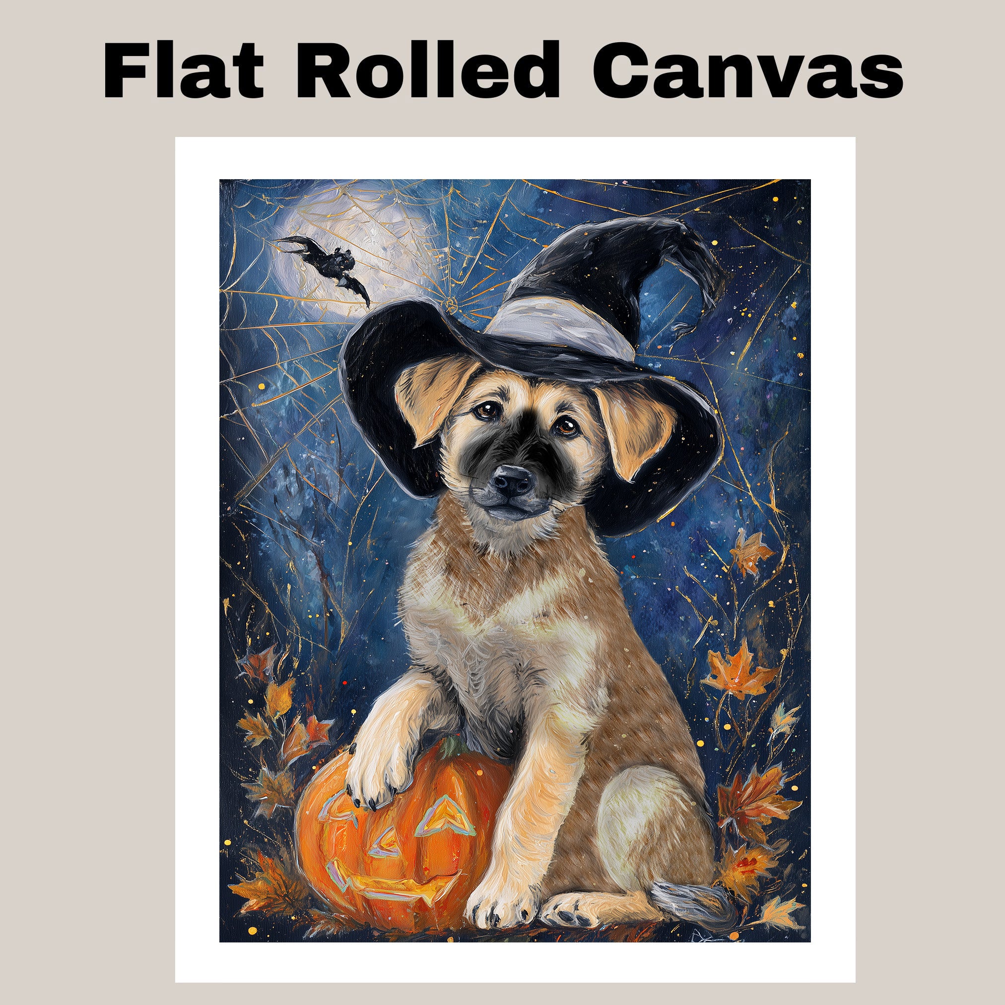 Anatolian Shepherd Dog Wall Art for Pet Mom's Farmhouse Falls Decorations Gift for Autumn Halloween Artwork on Ready to Hang 1.5" Thick Canvas Wrap, Floating Framed Canvas, Flat Rolled Canvas