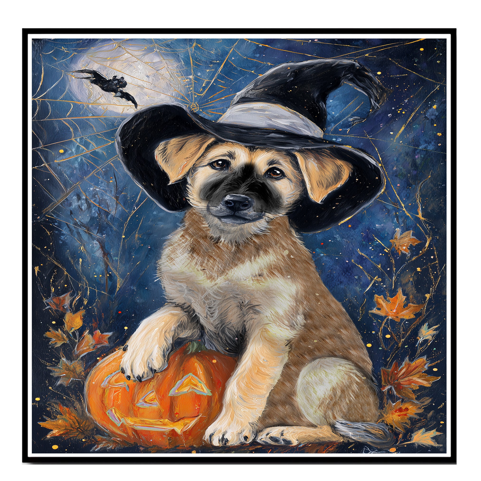 Anatolian Shepherd Dog Wall Art for Pet Mom's Farmhouse Falls Decorations Gift for Autumn Halloween Artwork on Ready to Hang 1.5" Thick Canvas Wrap, Floating Framed Canvas, Flat Rolled Canvas