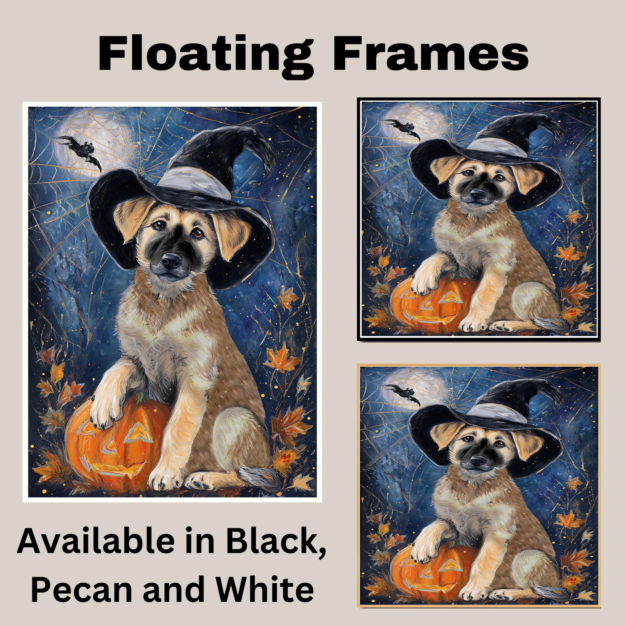 Anatolian Shepherd Dog Wall Art for Pet Mom's Farmhouse Falls Decorations Gift for Autumn Halloween Artwork on Ready to Hang 1.5" Thick Canvas Wrap, Floating Framed Canvas, Flat Rolled Canvas