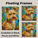 Yorkshire Terrier Dog Painting in Van Gogh Inspired Style with Bold Colors and Textured Expressionist Brushstrokes on Ready to Hang 1.5" Thick Canvas Wrap, Floating Framed Canvas, Flat Rolled Canvas
