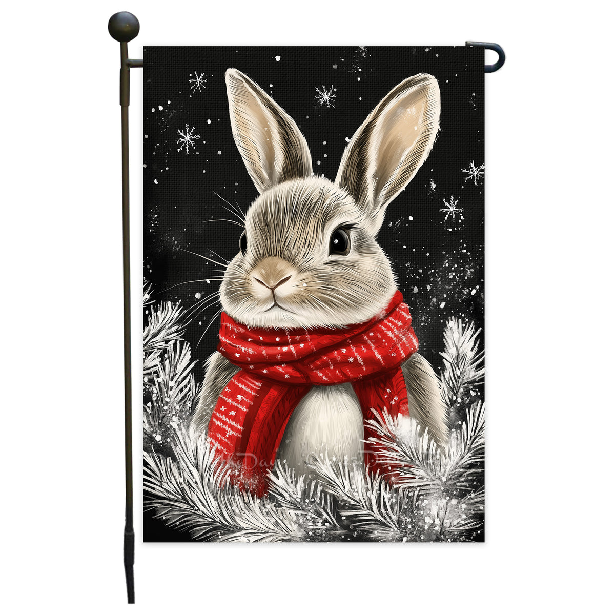 Christmas Cat Garden Flag, Orange Cat with Scarf Winter Garden Flag 12x18 Inch Single Side or Double Sidedd Snow Yard Flag Farmhouse Outdoor Decorative Flag for Patio Lawn