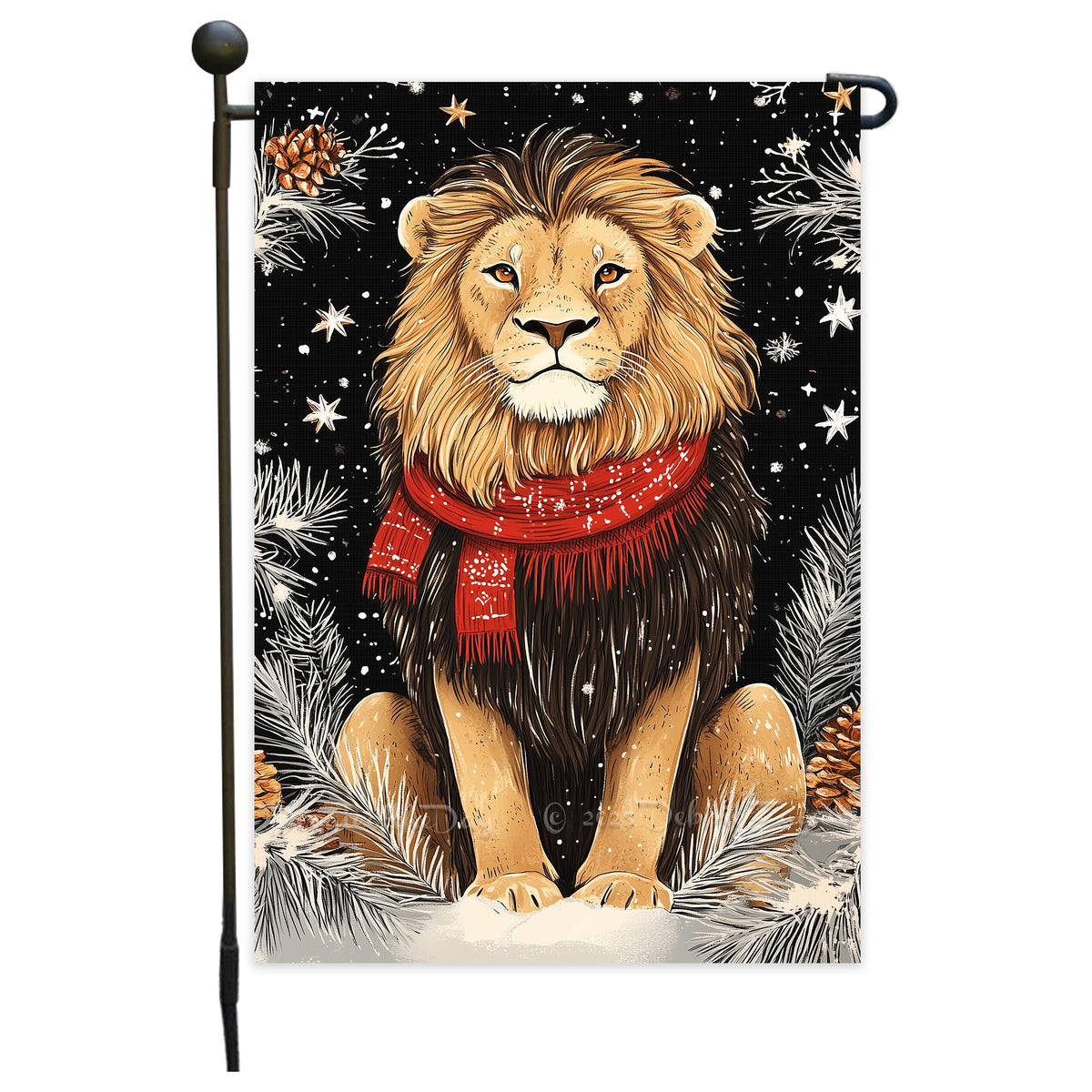 Let It Snow Pig Garden Flag 12x18 Inch Single Side or Double Sidedd Outdoor Christmas Flag, Cute Pig with Red Scarf Winter Yard Lawn Banner, Farmhouse Holiday Decor for Pig Lovers