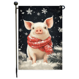 Winter Squirrel Garden Flag 12x18 Inch Single Side or Double Sidedd Outdoor Christmas Yard Flag, Cute Squirrel with Red Scarf Farmhouse Winter Lawn Garden Banner Holiday Decor