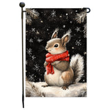 Christmas Frog Garden Flag 12x18 Inch Single Side or Double Sidedd Outdoor Winter Yard Flag, Cute Frog with Snowflakes Farmhouse Lawn Garden Holiday Decor