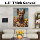 Springtime Charm: Belgian Malinois Dressed in Festive Easter Attire on Ready to Hang 1.5" Thick Canvas Wrap, Floating Framed Canvas, Flat Rolled Canvas