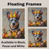 Springtime Spirit: Blue Heeler Showing Off a Festive Easter Costume on Premium Canvas Wrap, Framed Print, or Rolled Artwork