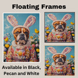 Springtime Fun: Boxer Dog Sporting a Delightful Easter Look on High-Quality Canvas Wrap, Framed Print, or Rolled Artwork