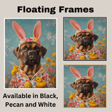 Easter Elegance: Bullmastiff Dressed in a Festive Spring Ensemble on Premium Canvas Wrap, Framed Print, or Rolled Artwork