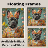 Springtime Charm: Cane Corso Dressed in a Playful Holiday Ensemble on Decorative Canvas Wrap, Framed Print, or Rolled Artwork