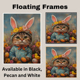 Easter Delight: Stylish Cat Dressed in a Cheerful Spring Ensemble on Artistic Canvas Wrap, Framed Print, or Rolled Artwork