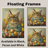 Feline Festivities: Cute Cat Ready for a Springtime Celebration on Canvas Wrap, Framed Print, or Rolled Artwork