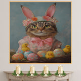 Springtime Purrfection: Cute Cat Showing Off a Seasonal Outfit on Canvas Wrap, Framed Print, or Rolled Artwork