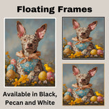 Springtime Charm: Catahoula Leopard Dog in Seasonal Attire on Canvas, Framed Print, or Rolled Art