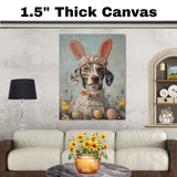 Colorful Canine: Catahoula Leopard Dog in a Charming Springtime Ensemble on Gallery Wrap, Framed Artwork, or Rolled Print
