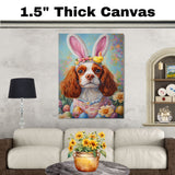 Regal Elegance: Cavalier King Charles Spaniel Dressed for a Festive Spring Celebration on Art Print, Canvas, or Framed Decor