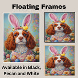 Regal Elegance: Cavalier King Charles Spaniel Dressed for a Festive Spring Celebration on Art Print, Canvas, or Framed Decor