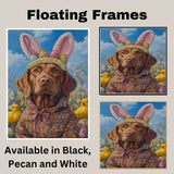 Festive Chesapeake Bay Retriever in Seasonal Attire - Adorable Springtime Artwork on Canvas or Print