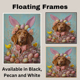 Festive Chesapeake Bay Retriever in a Cheerful Spring Ensemble on Canvas or Print