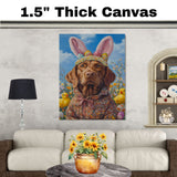 Festive Chesapeake Bay Retriever in Seasonal Attire - Adorable Springtime Artwork on Canvas or Print