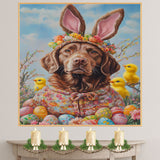 Chesapeake Bay Retriever Dressed for a Springtime Celebration on Canvas or Print