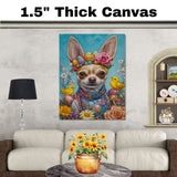 Springtime Joy: Adorable Chihuahua Dressed for Easter on Canvas Wrap, Framed Print, or Rolled Artwork