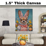 Tiny Springtime Pup: Adorable Chihuahua Dressed for a Festive Holiday on Canvas Wrap, Framed Print, or Rolled Artwork