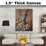 Greyhound in Easter Costume, Spring Home Decor for Dog Lovers on Canvas Wrap, Framed Print, or Rolled Artwork