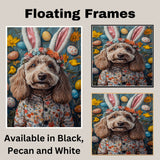 Labradoodle in Easter Outfit, Spring Dog Art for Labradoodle Lovers, Holiday Gift for Dog Owners, Dog Wall Art on Canvas Wrap, Framed Print, or Rolled Artwork for Bedroom or Living Room