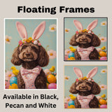 Labradoodle in Easter Outfit, Cute Dog Art for Spring, Perfect Gift for Labradoodle Owners, Dog Wall Art on Canvas Wrap, Framed Print, or Rolled Artwork for Living Room or Bedroom
