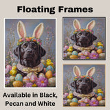 Labrador Retriever Dog in Easter Costume, Cute Pet Art for Spring, Holiday Gift for Dog Lovers, Dog Wall Art on Canvas Wrap, Framed Print, or Rolled Artwork for Living Room or Bedroom