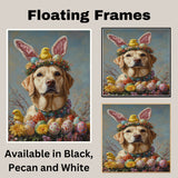 Labrador Retriever in Easter Outfit, Cute Dog Art for Spring, Perfect Easter Gift for Labrador Owners, Dog Wall Art on Canvas Wrap, Framed Print, or Rolled Artwork for Living Room or Bedroom