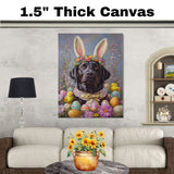 Labrador Retriever Dog in Easter Costume, Cute Pet Art for Spring, Holiday Gift for Dog Lovers, Dog Wall Art on Canvas Wrap, Framed Print, or Rolled Artwork for Living Room or Bedroom