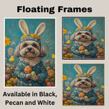 Lhasa Apso in Easter Outfit, Cute Pet Art for Spring, Perfect Gift for Lhasa Apso Lovers, Dog Wall Art on Canvas Wrap, Framed Print, or Rolled Artwork for Living Room or Bedroom