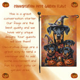 Doberman Pinscher Outdoor Welcome Flag Front Porch Decorations for Home Dog Witch Hat Jack O Lantern Halloween Fall Garden Flag for Autumn Yard Spooky Seasonal Decor