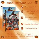 English Setter Halloween Fall Garden Flag for Dog Lovers Spooky Yard Banner with Pumpkin Costume Holiday Decoration for Farmhouse Lawn Mailbox Decor