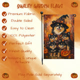 Welcome Finnish Lapphund Dog Witch Hat Yard Flag for Outside Dog Spooky Patio Banner Outdoor Decoration for Porch Lawn Seasonal Welcome Sign for Dog Moms Garden Flag