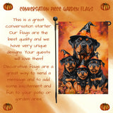 Rottweiler Puppy Yard Flag Fall Halloween Outdoor Decorative Flag for Autumn Jack O Lantern Pumpkin Yard Outside Decor Pet Owner Gift for Thanksgiving Garden Decor