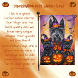 Scottish Terrier Witch Hat Garden Flag for Halloween Bats Holiday Decorative Yard Flag for Fall Pumpkin Autumn Outside House Pet Lover Yard Holiday Garden Decor