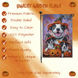 American Staffordshire Dog Halloween Garden Flag for Pathway Pumpkin Welcome Small Flags for Outside Thankful Holiday Autumn Yard Decor for Pet Lovers Patio Flag