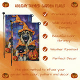 Anatolian Shepherd Dog Witch Hat Garden Flag for Spooky Halloween Pumpkin Decorations Outdoor Party Decor for Pet Lovers Gift for Thanksgiving Yard Sign