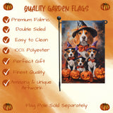 Witch Hat Beagle Halloween Decor Dog Jack O Lanterns Pumpkin Garden Flag for Pet Moms Holiday Outdoor Yard Flag Maple Leaf Decorations for Home