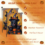 Belgian Shepherd Dog Spooky Halloween Pumpkin Witch Hat Yard Banner Autumn Outdoor Decor for Porch Lawn Pathway Dog Lover Gift for Moms Thanksgiving Party Garden Flag
